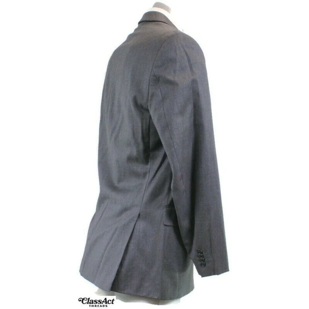 Alfani Suit Jacket Sport Coat Blazer Mens Gray Double Vented Wool 2 Btn 40R